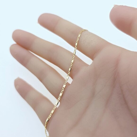 Rose Gold Dainty Box Link Chain Necklace – 45cm / 17.7 Inch Shine, XPNL0023 - Picture 12 of 12